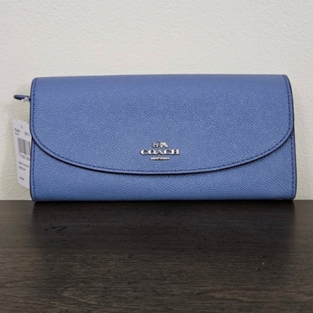 NEW Coach Slim Envelope Wallet Blue